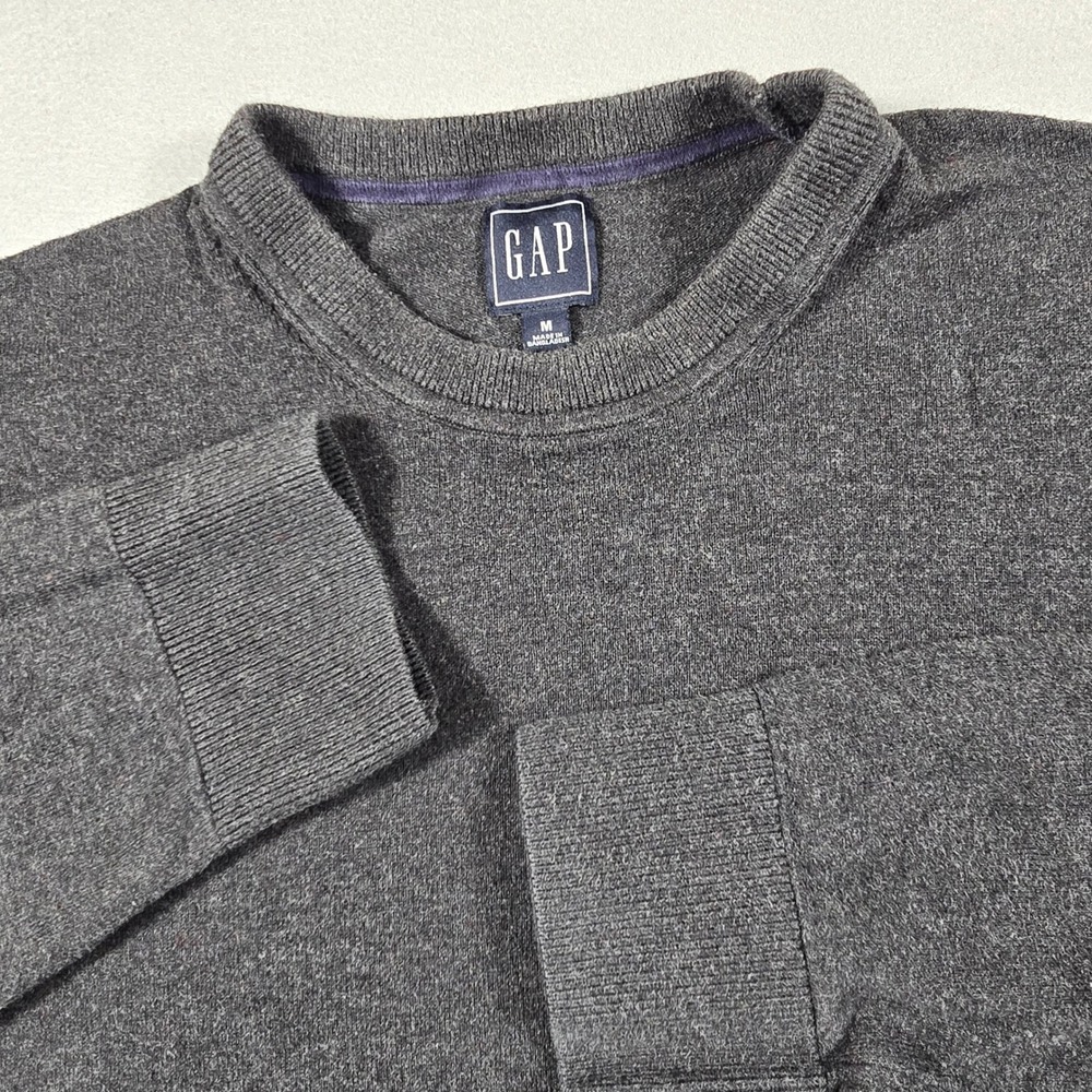 Gap Sweater Mens Medium Gray Cotton Crewneck Pullover Classic Knit